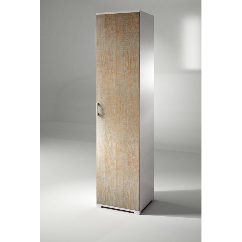 Gurubaksh 2 Door Manufactured Wood Wardrobe, Oak/White
