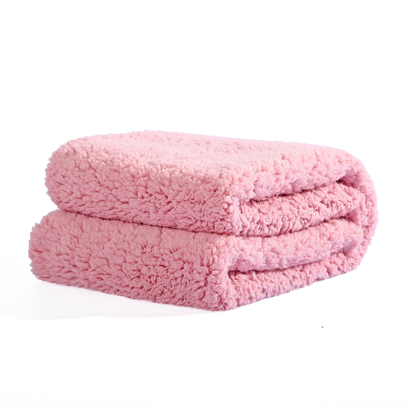 Pink Sherpa Polyester Body Pillow Cover with Zipper Closure