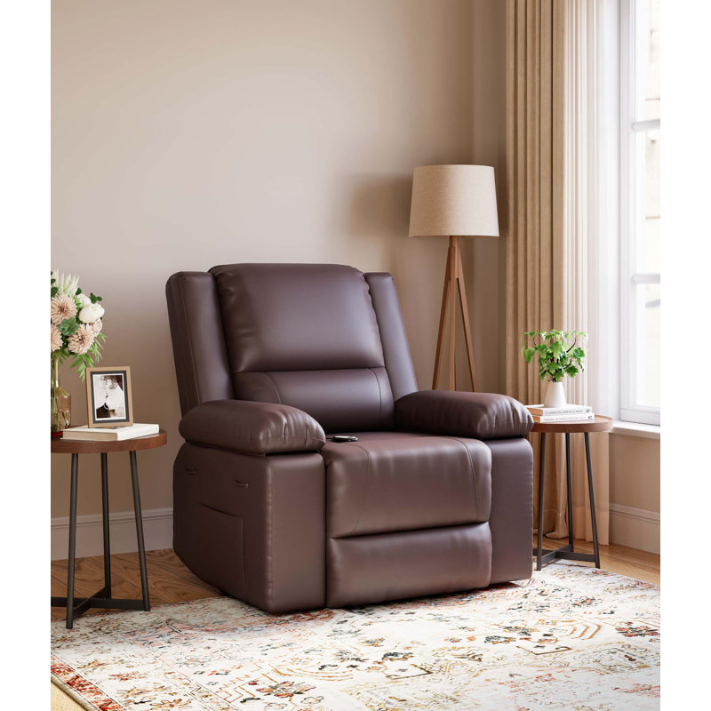  Oversized Wide Power Lift Recliner Chair - Heat and Massage, Faux PU Leather, Adjustable Back and Legs, Electric Lift Chair Designed for The Elderly and People with Mobility impaired