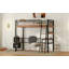 Lit mezzanine en métal avec bureau intégré, tablette de rangement et échelle-1462543205