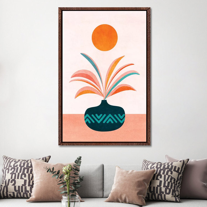 Sun Worship - Print on Canvas, 152.5 cm H x 101.5 cm W, Classic Brown Wood Framed