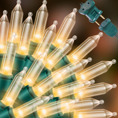  Décoration de lumières de Noël blanc chaud extensible super-lumineuse 100 lumières 19,6 pi certifié UL Mini guirlande de lumières pour l'extérieur