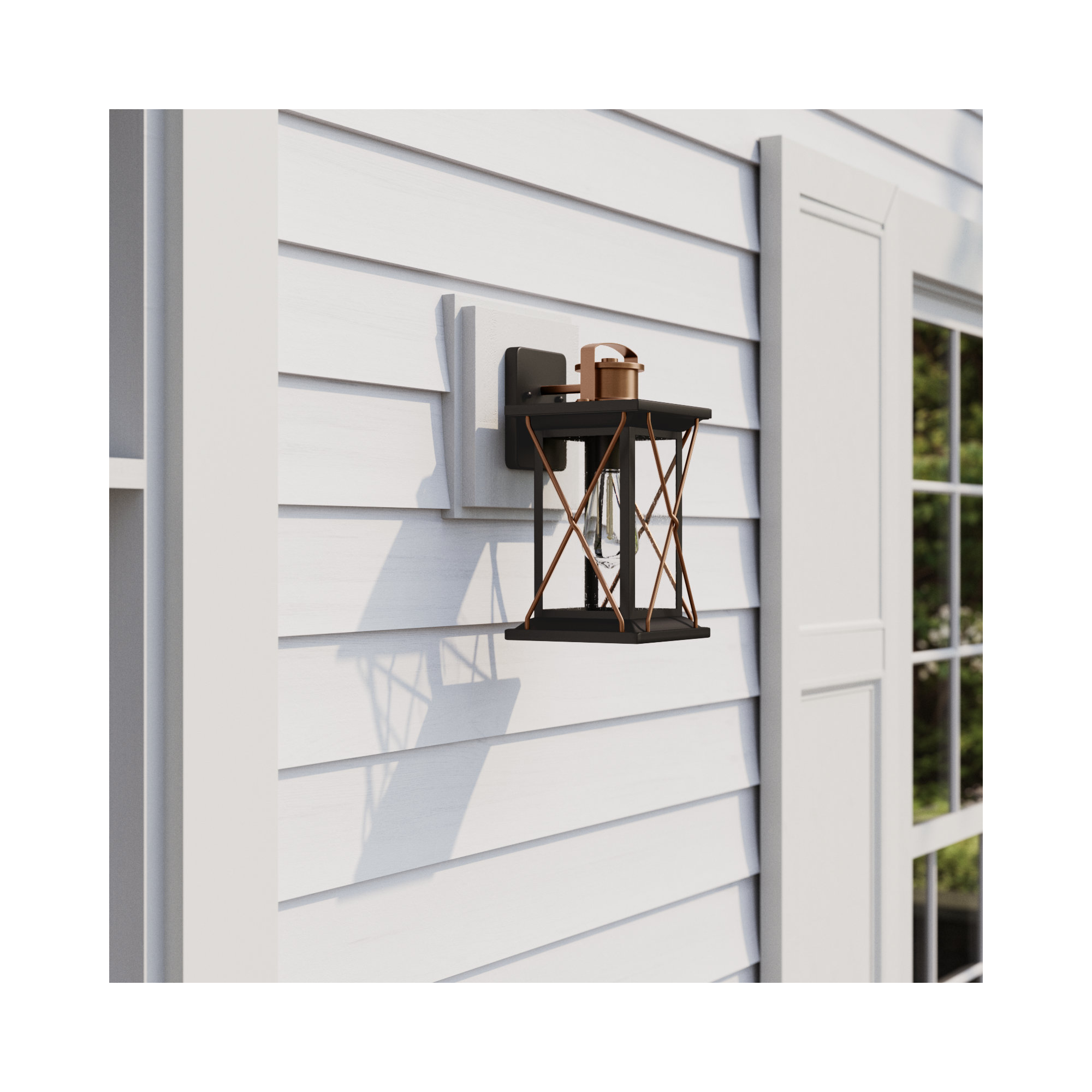 Inanna Single Light Outdoor Wall Light, Antique Bronze, 13" H x 6.5" W x 7.5" D