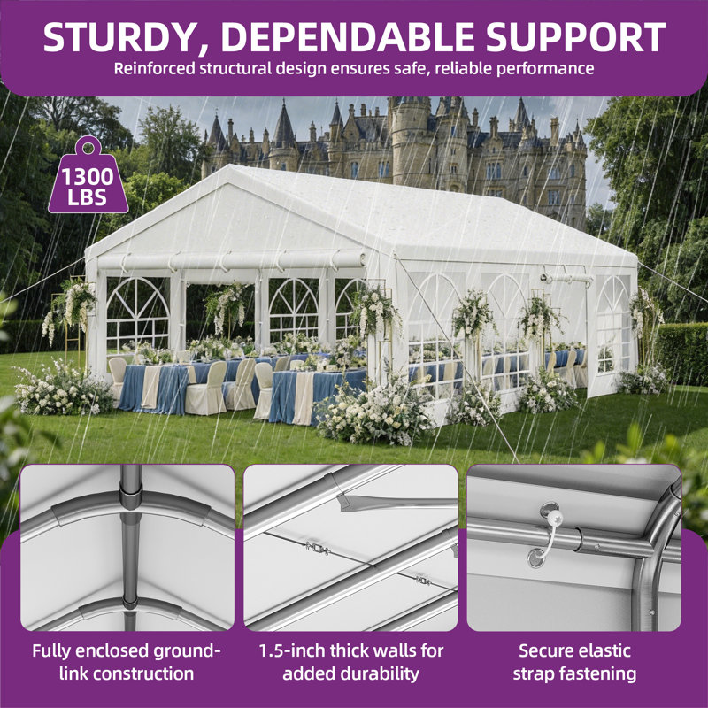 Balconera Heavy Duty Party Tent Canopy, 20 X 30 Ft, 20 ft. W x 30 ft. D