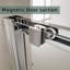 Porte de douche à cadre 44 x 48 po x H 44 po, double porte coulissante en verre pour salle de bain avec verre trempé transparent de 1/4 po (6 mm) pour douche à l'italienne, facile à nettoyer, chromé-123612040
