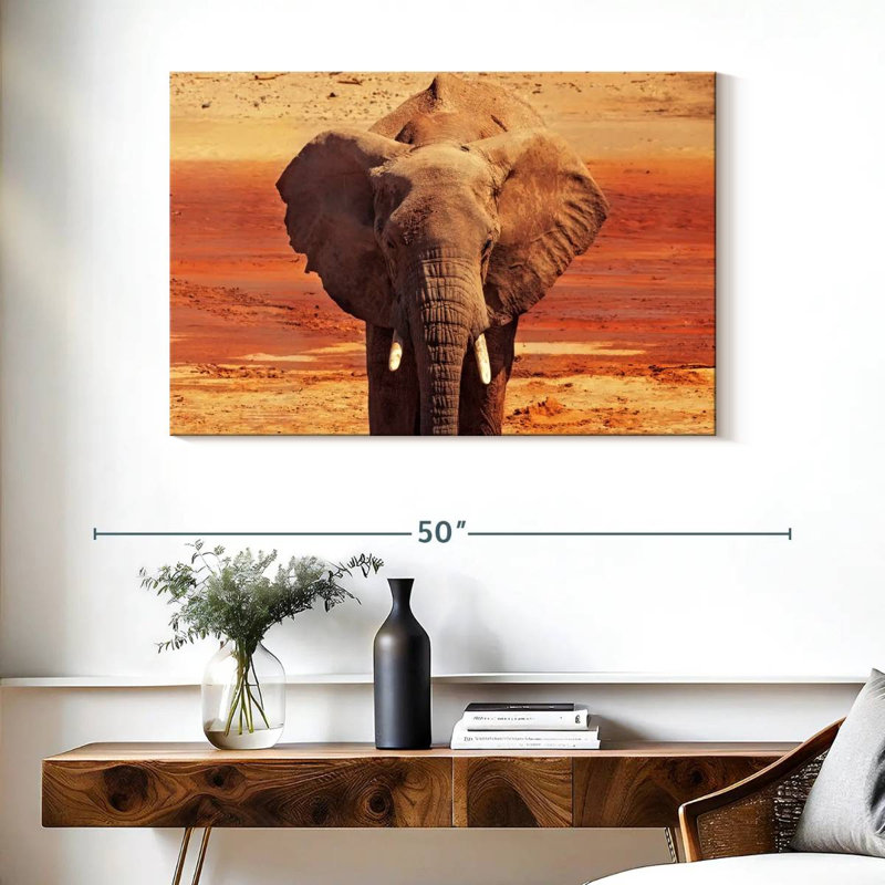 Éléphant d'Afrique, H 26 po x l 39 po