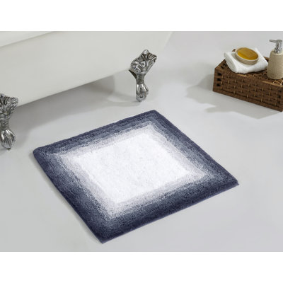 Orme 100% Cotton Tufted Bath Rug with Non-Slip Backing Machine Washable Luxurious Ombre Pattern Ultra Soft and Absorbent Bathroom Rug