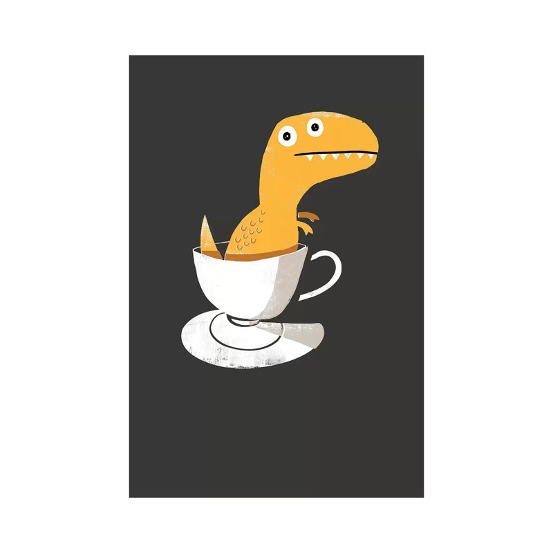Tea Rex by Michael Buxton - Wrapped Canvas Print, 66.04 cm H x 45.72 cm W x 1.91 cm D