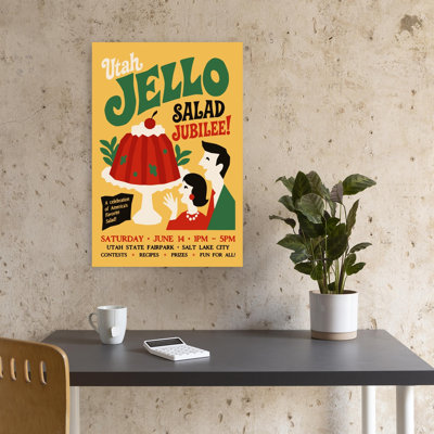Retro Jello Salad Party Classic Modern Retro Wall Art Print 1 Piece Wrapped Canvas Wall Art