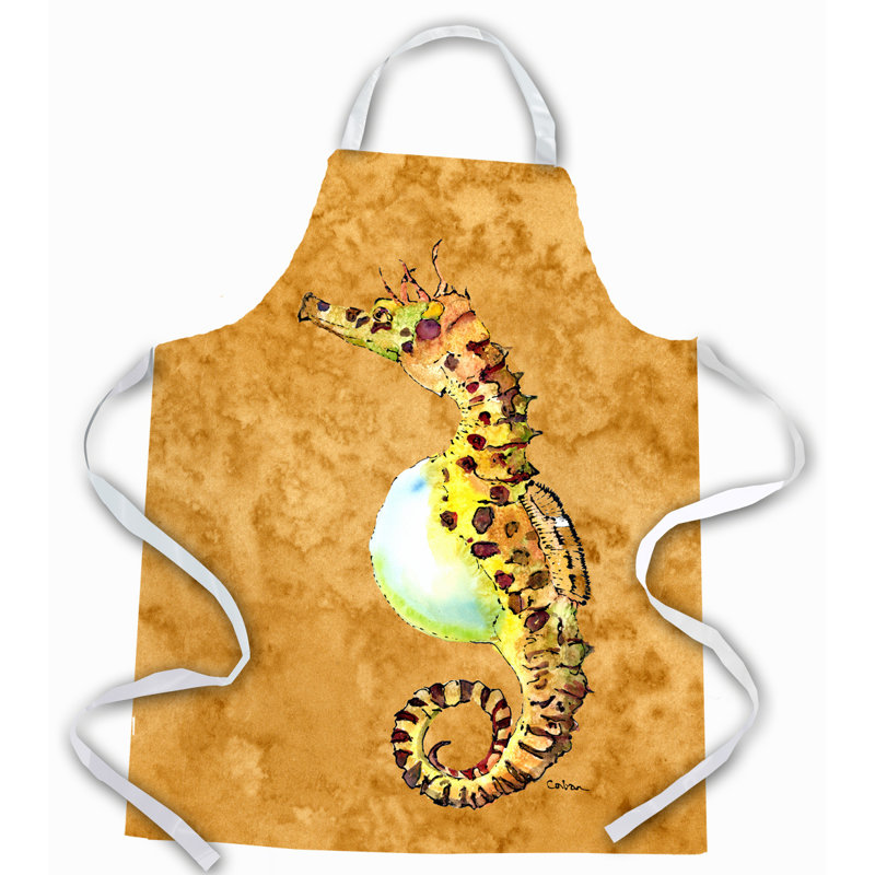 No Pattern Bib Apron, Beige/Brown