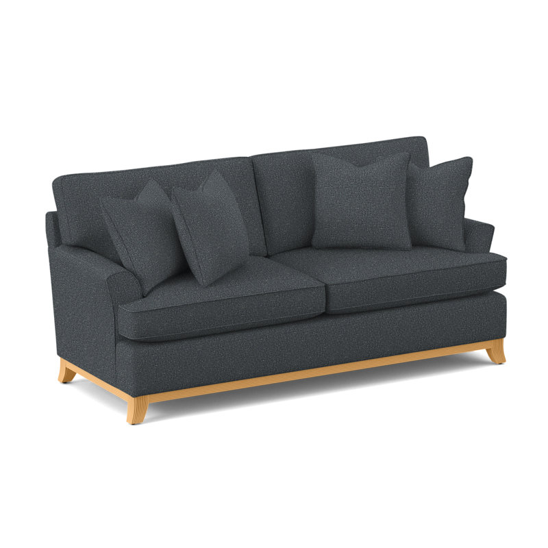 Oaks Way 84" Flared Arm Sofa with Reversible Cushions, Air Dream Mattress, Elite Ash; 0321-83, Antique Black Finish