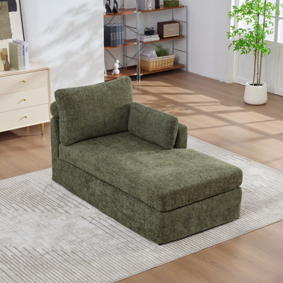 Canapé-lit modulaire avec coussins, revêtu de tissu chenille doux, pieds en métal robustes, capacité de charge élevée, convient aux salons, aux chambres et aux appartements