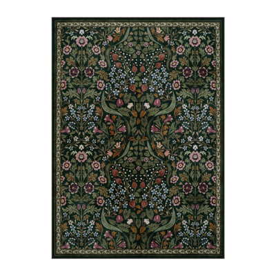Tapis lavable à motif floral Kaldi