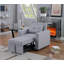 Fauteuil convertible en lin gris clair 33,25 po Zaira