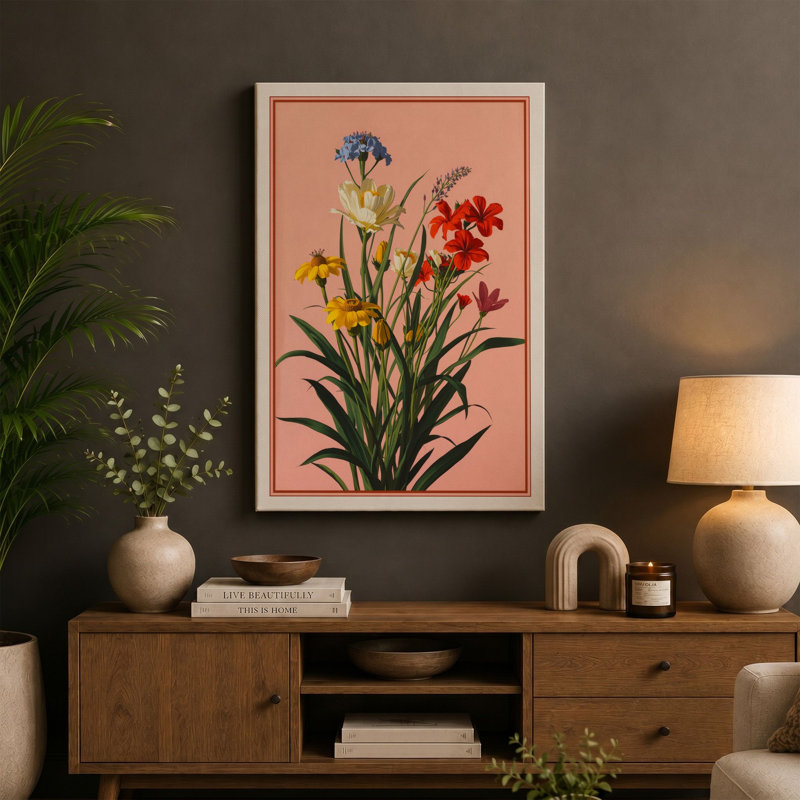 Garden Botanica Botanical - Wrapped Canvas, 36x24 - 91.4 x 61.0 cm, Black Border