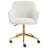 Swivel Boucle Task Chair With Armrest And Gold Steel Frame