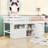 Twin Wooden Loft Bed With Storage Shelves, Drawers And Cabinet-1067746941