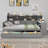 Wooden Full Size Daybed With Storage Shelves, Multi-Functional Bed With Two Storage Drawers And  Study Desk, Gray-997938679-997938678