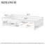 Lit plateforme simple en bois avec garde-corps et tablettes de rangement, blanc-725049914-725049915