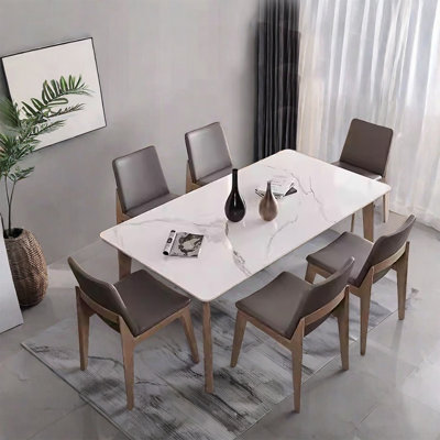 Simple modern home rock plate table dining set