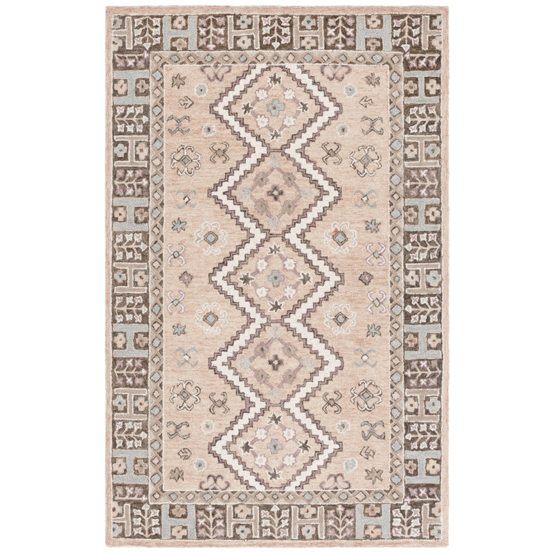 Hand Tufted Wool;Cotton Moroccan Indoor Rug, Rectangle 5' x 8'
