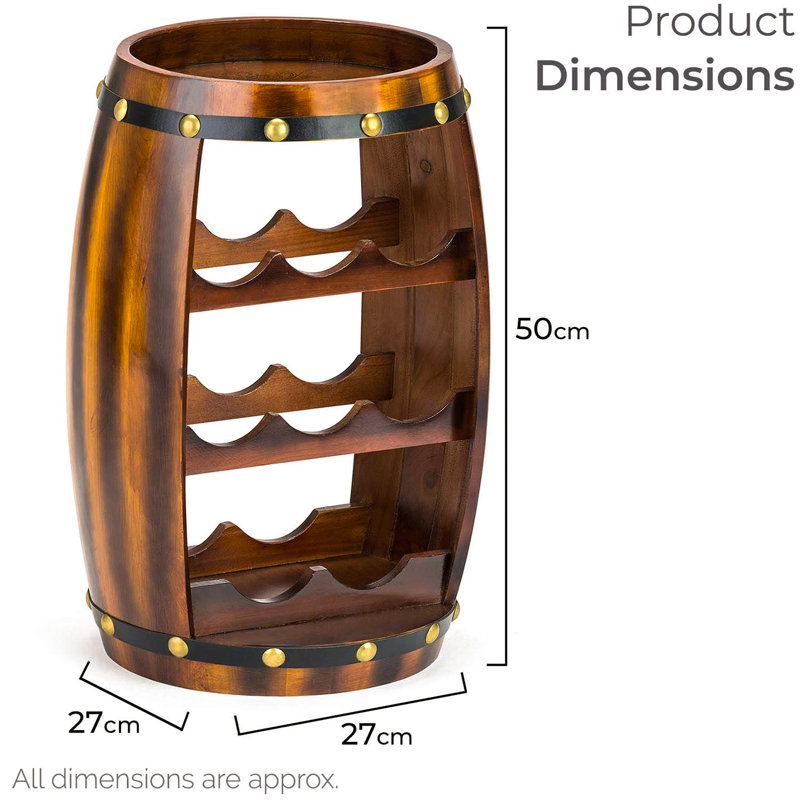 Collinsburg 8 Bottle Floor Wine Bottle Rack in Oak