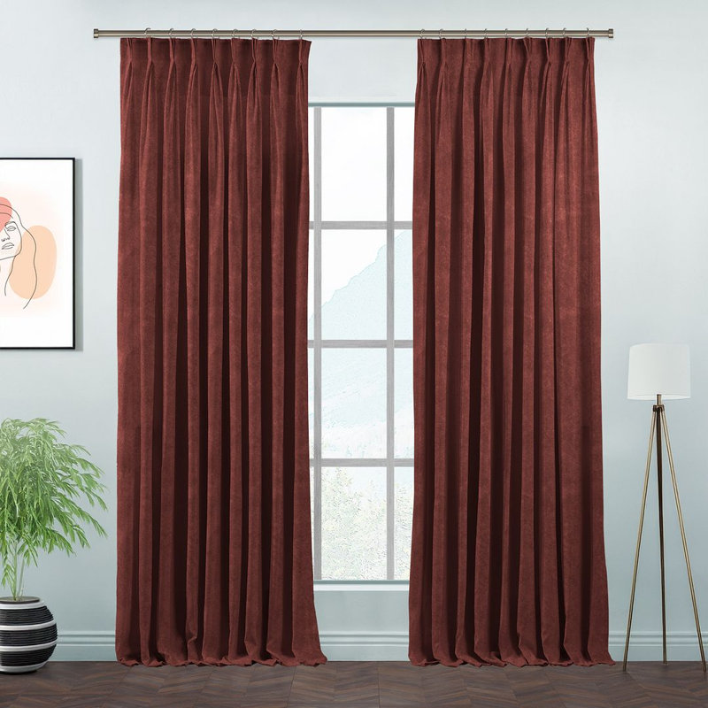 Room Darkening Single Curtain Panel, 245 W x 325 D cm, Light Beige