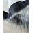 Faux Bison Skin Fur Shag Area Rug in Black and Beige-95756287