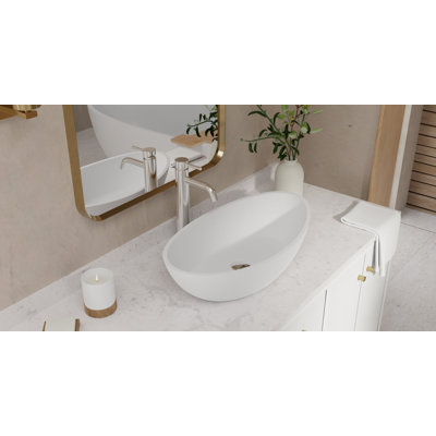 Lavabo de salle de bain vasque en résine 24 po x 13 po Badeloft WB-03-MBLK