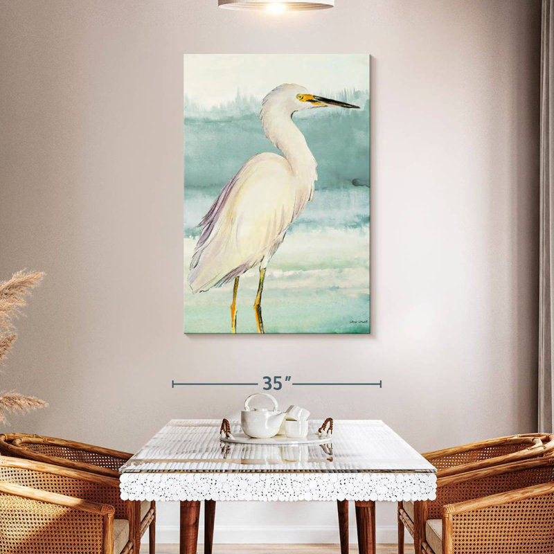 Brampt Heron On Seaglass II, 48" H x 32" W