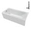 Baignoire en alcôve en acrylique blanc brillant avec drain extérieur 66 po x 32 po Streamline-101699009