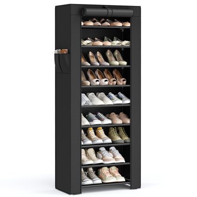 Range-chaussures à 10 niveaux Ebern Designs, peut contenir jusqu'à 25 paires, 22,8 x 11 x 63 pouces