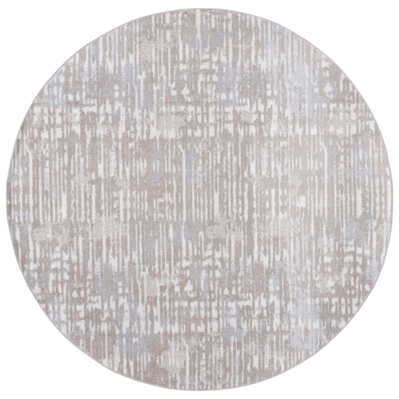 Velauthan Performance Machine Washable Abstract Rug, Round 6'7"