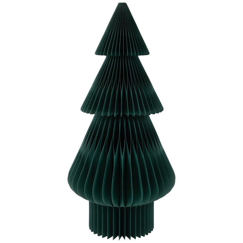 Arbre de Noël en papier pliable accordéon nid d'abeille - 3 pi - Crème, Vert