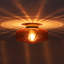 1-Light Round Amber Glass Drum Semi Flush Mount