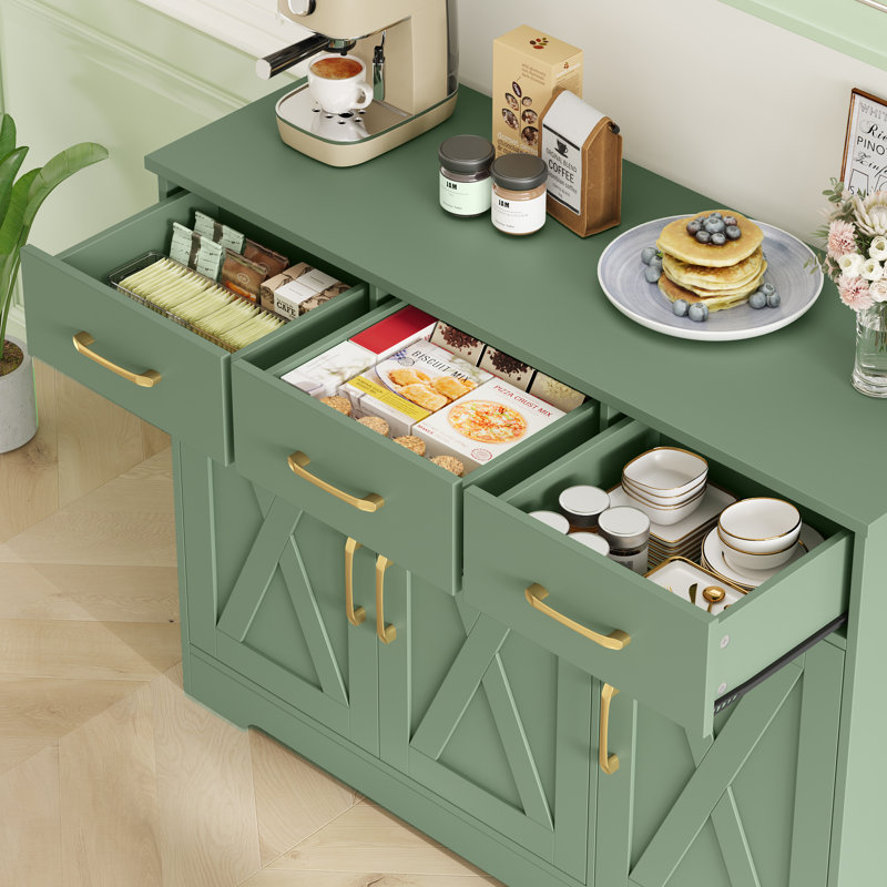 Buffet 3 tiroirs Tahara, Vert