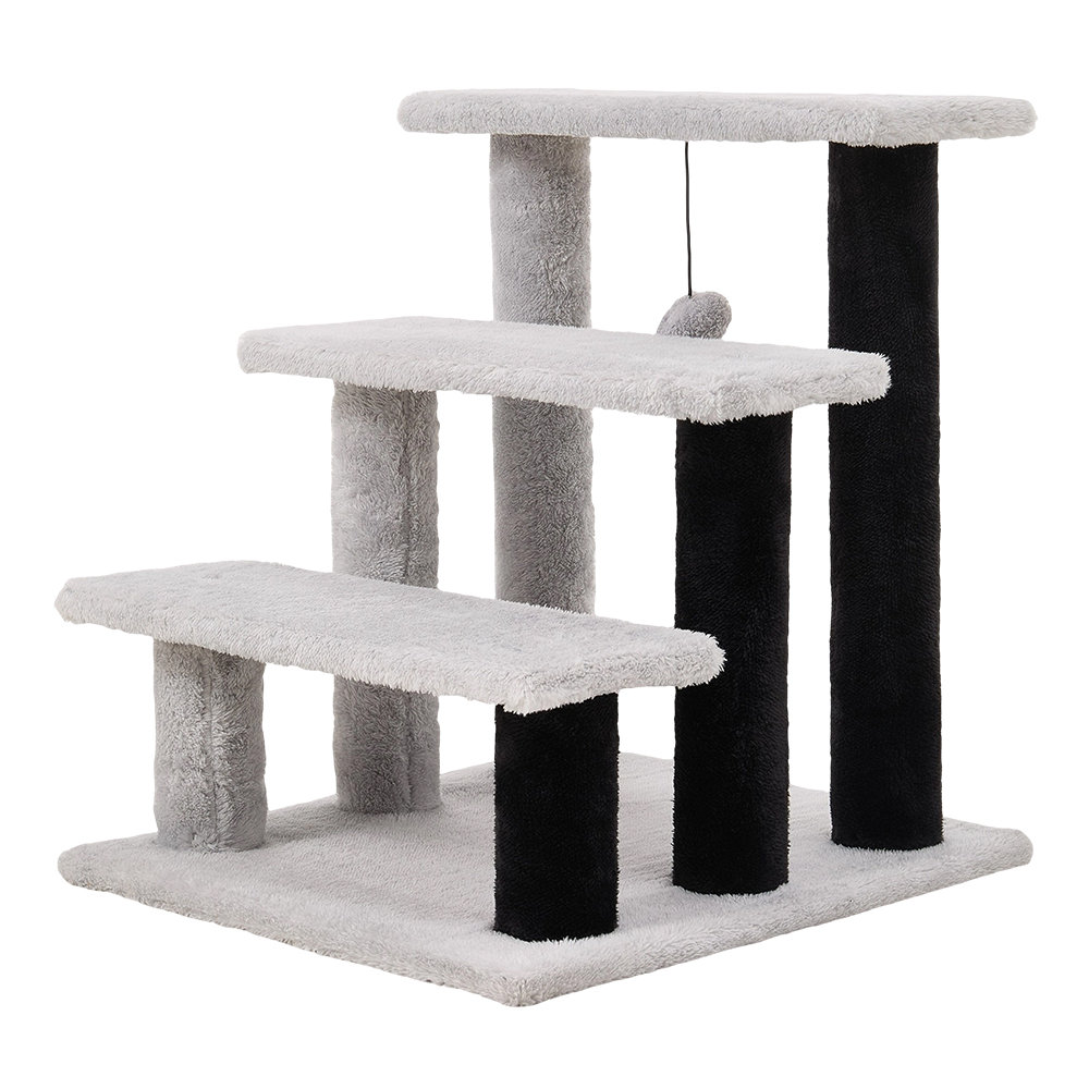 Three-Tier Pet Ladder Toy Cat Tree House with Ball Toys