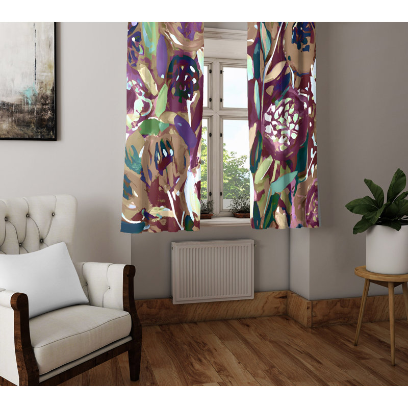 Berty Semi Sheer Curtain Pair, 40" W x 61" L