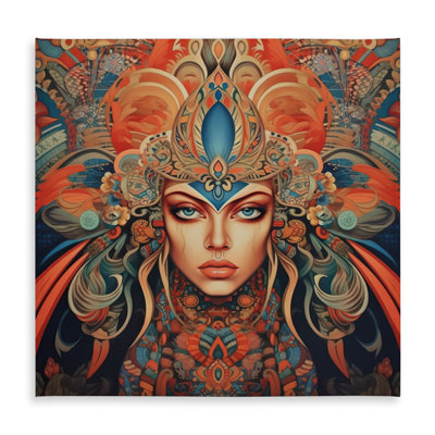 Ancient Goddess Abstract Blue Tablecloth - Indoor/Outdoor Decor