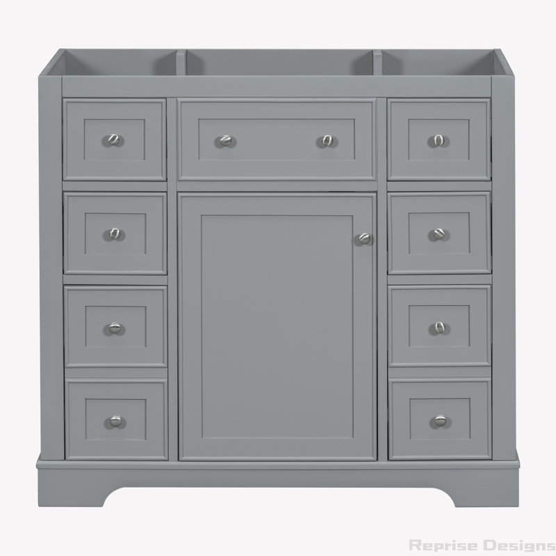 Base de meuble-lavabo simple 35,6 po seulement, Gris