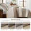 Ensembles de literie toutes saisons taupe, polyester confortable, chic brodé pour chambre principale