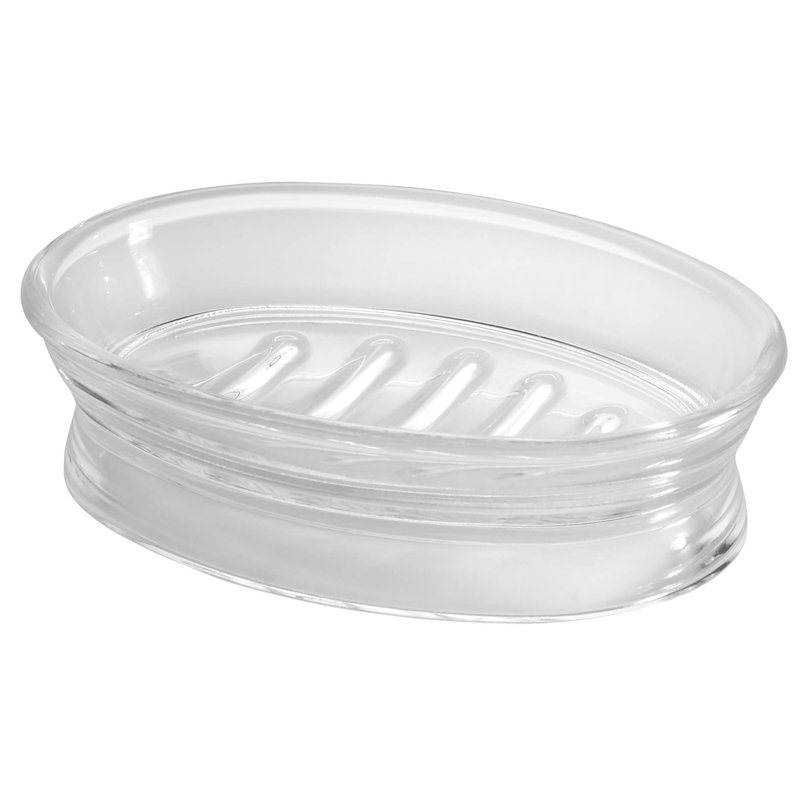 Clear Plastic Transitional Soap Dish with Ridges