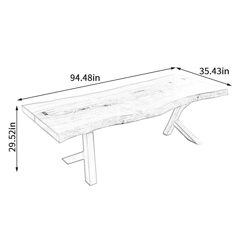 Table de salle à manger Natural Creative, H 29,52 po x L 94,48 po x l 35,43 po