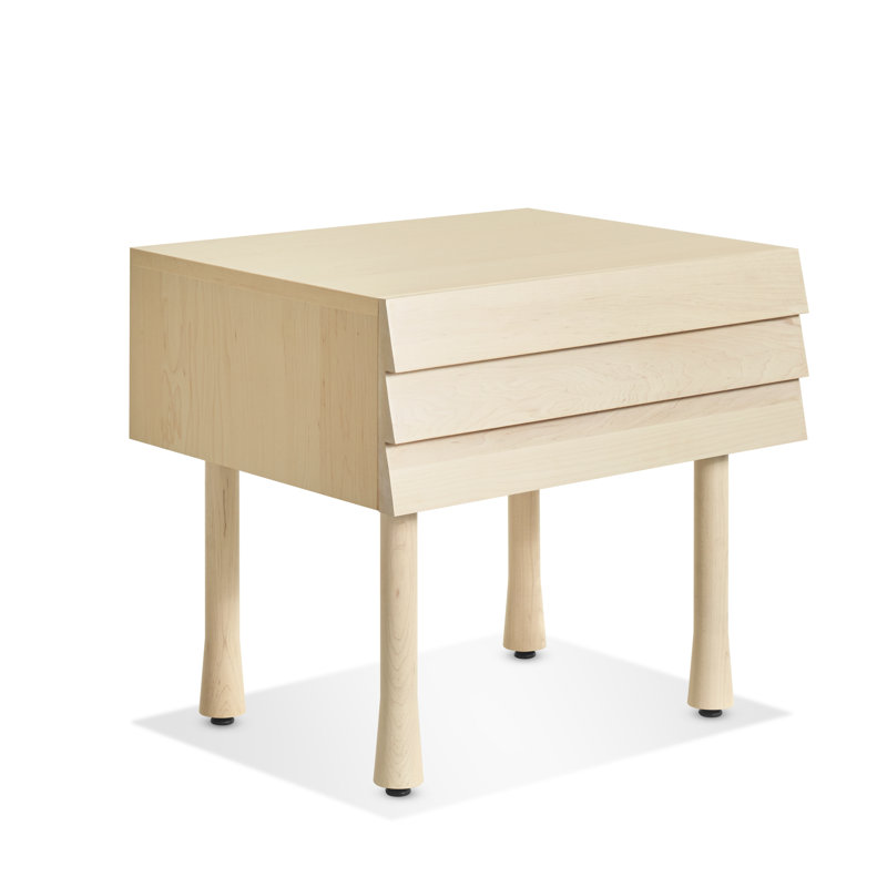 Lap 21.7'' W Solid Wood Nightstand, Whitewashed Maple / Whitewashed Maple