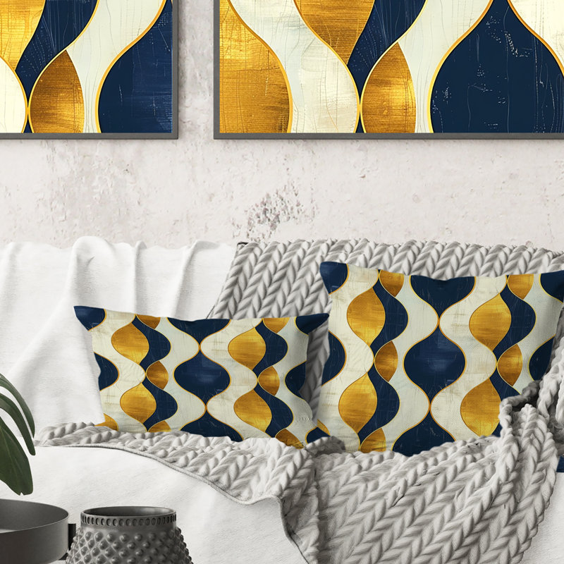 Coussin lombaire Mid-Century Gold Ogee