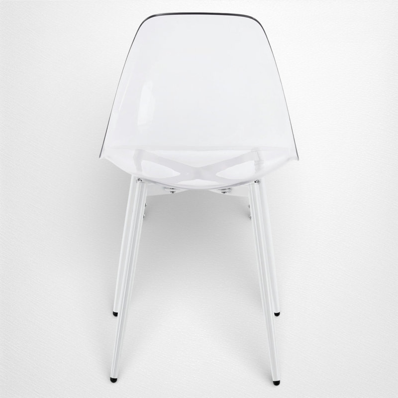 Clear Side Chair (Set Of 4), White&Clear