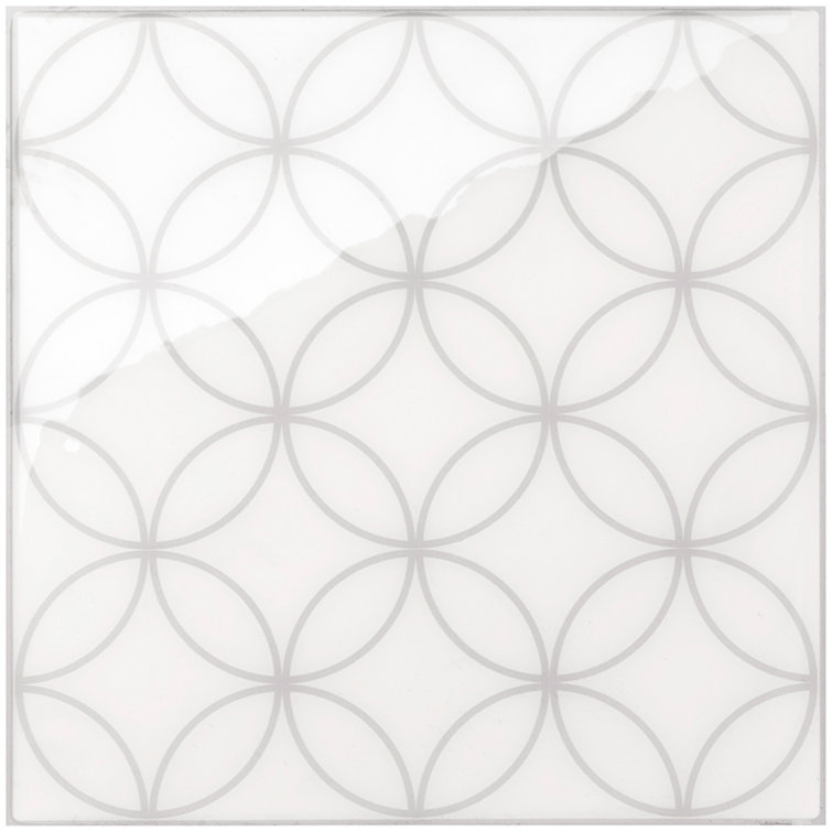 smart tiles Blok Chevron White 22.56 in. x 11.58 in. Vinyl Peel