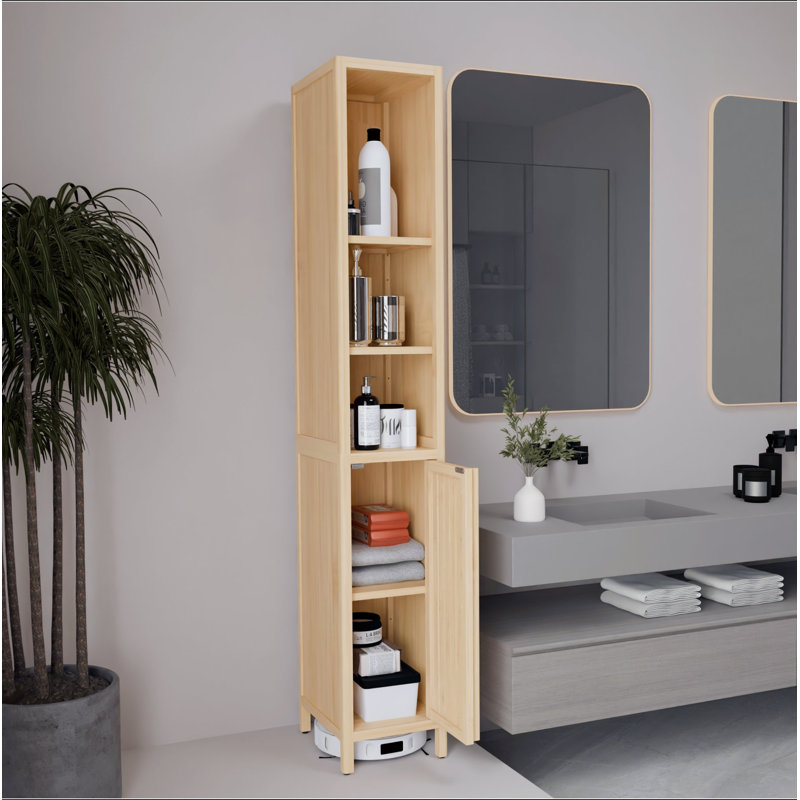Armoire haute et grande capacité en bambou naturel