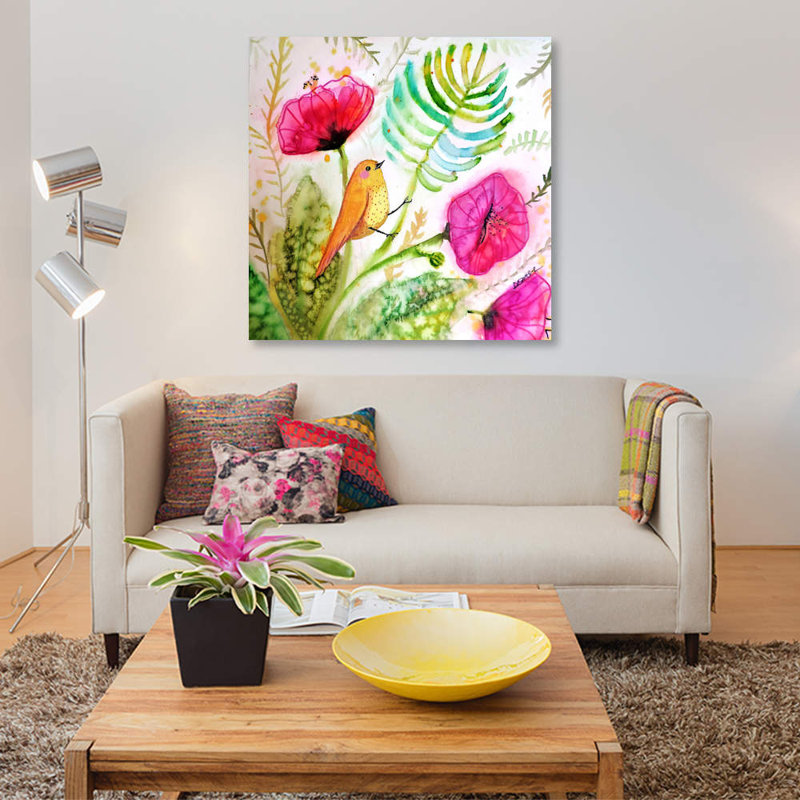 «Tropicoco», impression sur toile tendue, H 26 po x l 26 po x P 1,5 po, Toile tendue, Pas de tapis