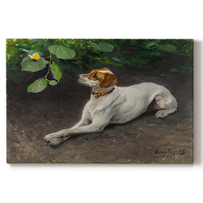 Fox Terrier with a Butterfly-Bruno Liljefors-Gallery Wrapped Canvas-1891